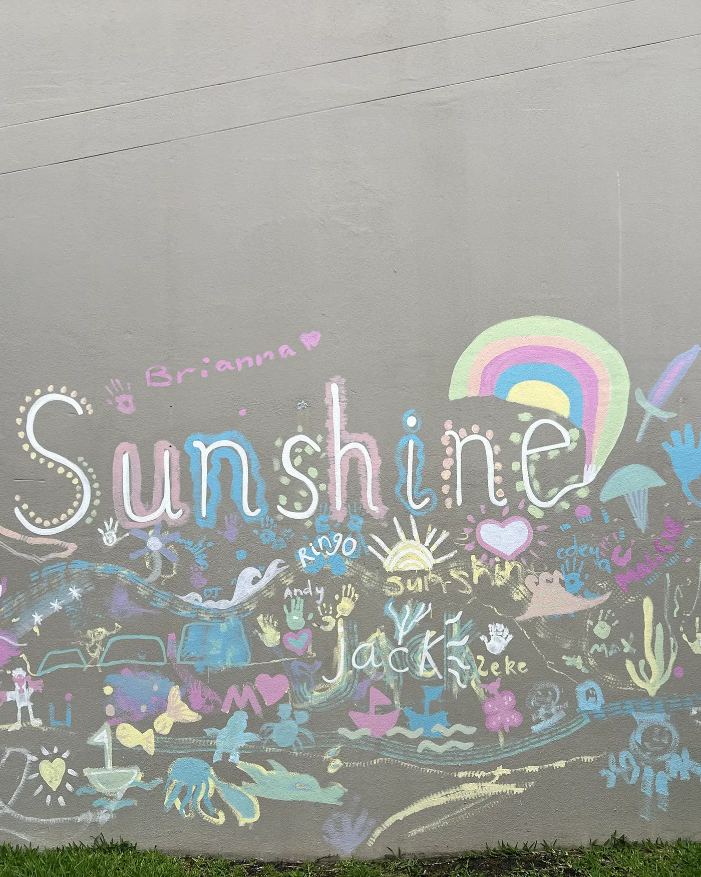 The colourful Sunshine mural created by clients and the team at the Ballina practice